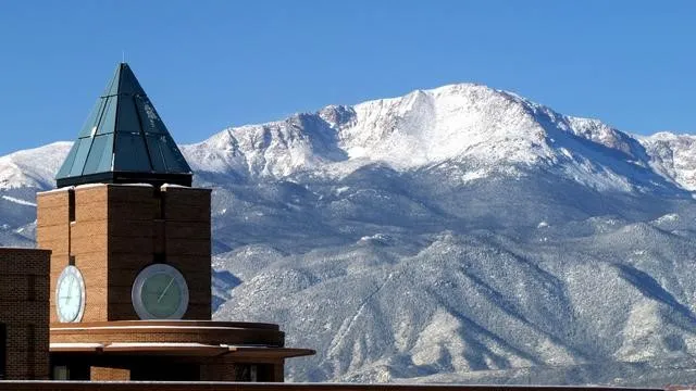 pikes peak from UCCS campus