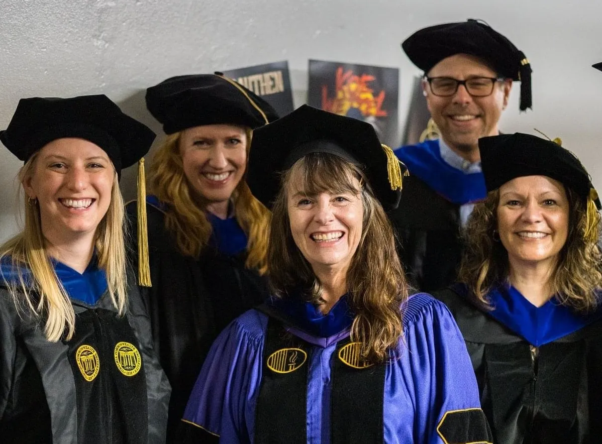 Psychology faculty at graduation.
